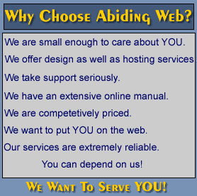 Why  choose Abiding Web Hosting and Design